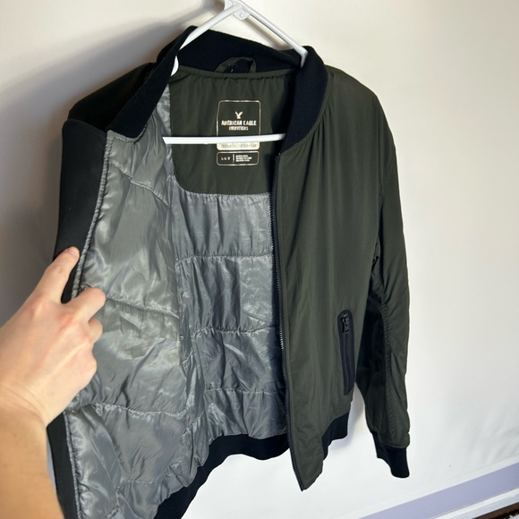 American Eagle Outfitters Bomber Jacket - Dark Green- Size Large - Picture 3 of 4